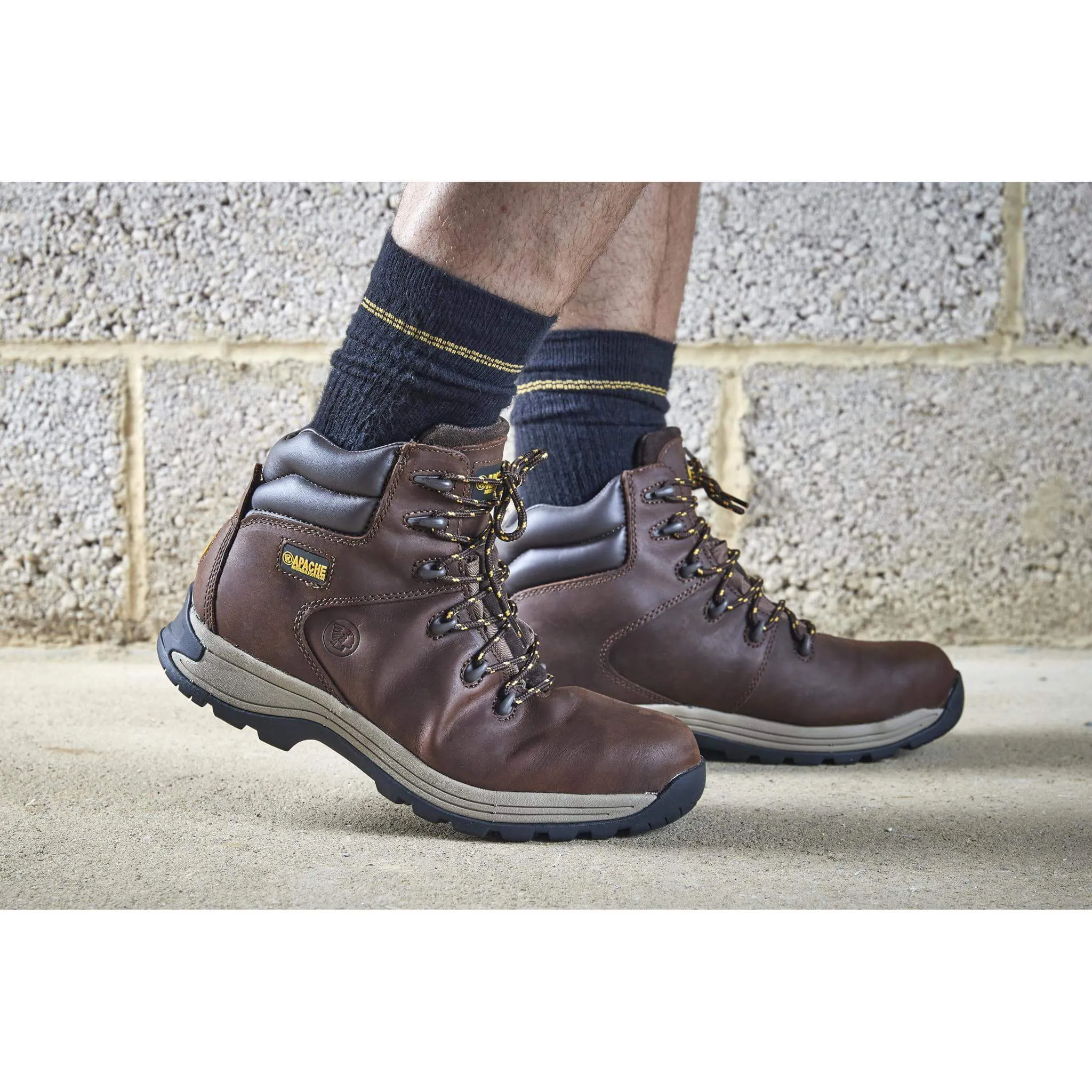 Apache AP315CM Brown Nubuck Water Resistant Safety Hiker Boots