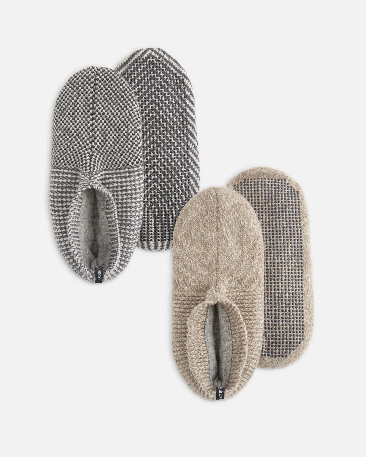 Fleece Lined Gripper Slippers (2-Pack)
