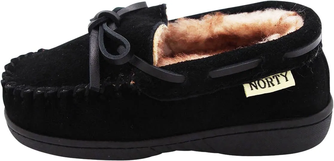 Norty Boys 11-3 Black Suede Slipper Moc 16966