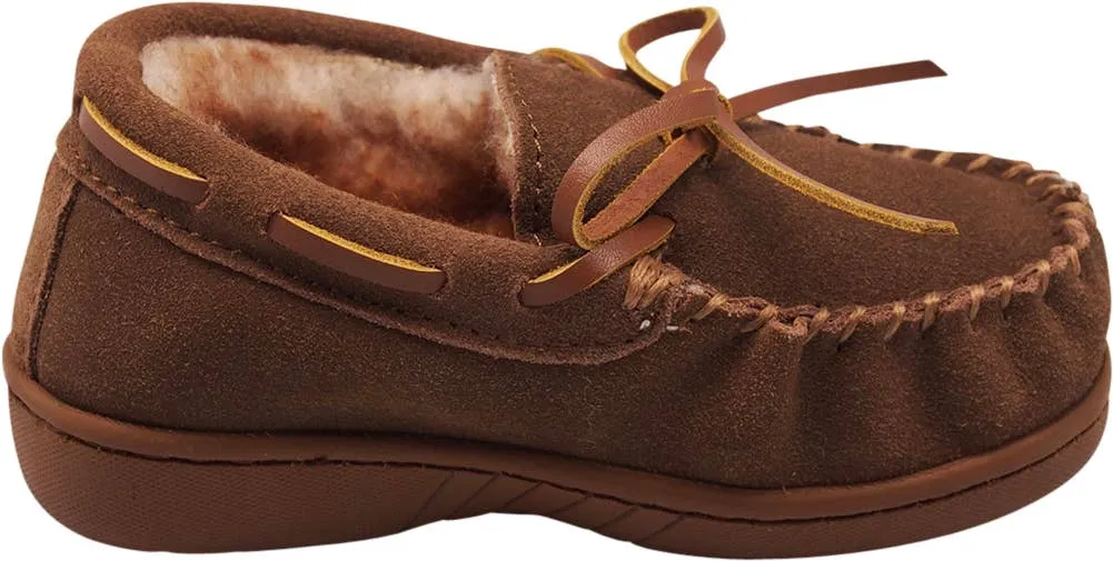 Norty Boys 11-3 Chestnut Suede Slipper Moc 16961