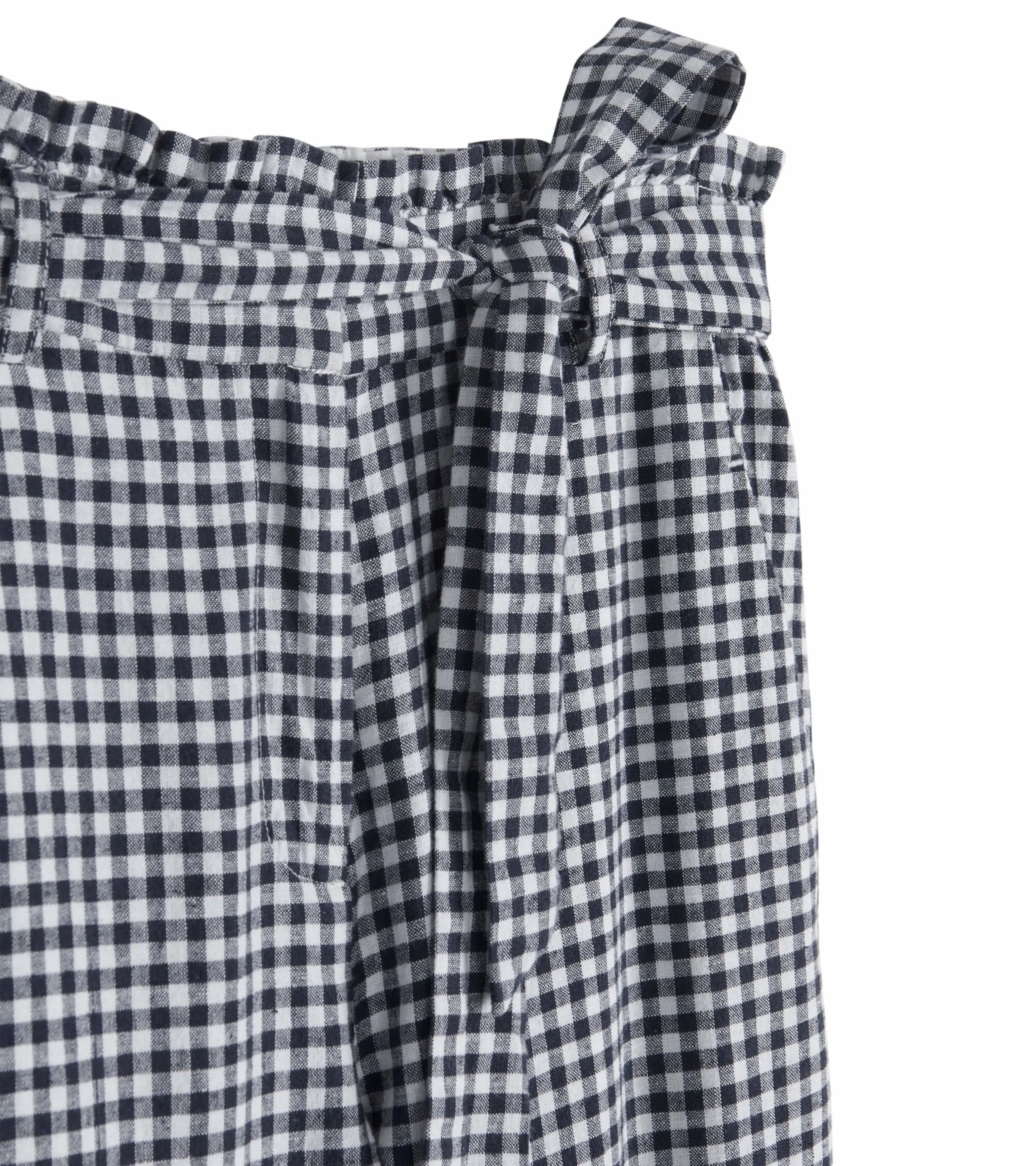 Paper Bag Trousers - Navy Gingham