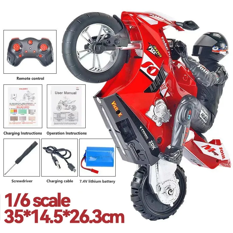 RC Motorcycles Toys for Boys 1/6 Electric Motor RC Cars High Speed 4CH Remote Control Racing Motorcycle Drift Car Model Gift