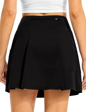 TBMPOY Women's Tennis Skorts Skirts Pleated High Waisted 16" with Zipper Pockets Golf Athletic Casual Sports Pickleball