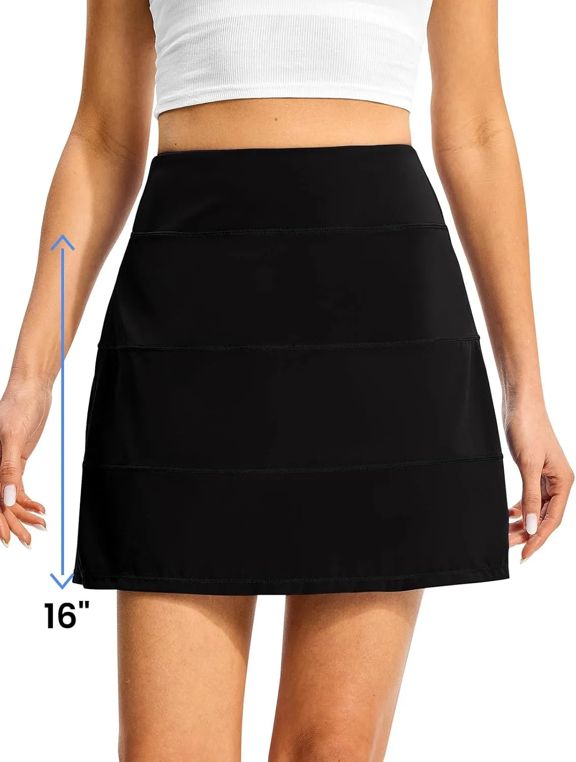 TBMPOY Women's Tennis Skorts Skirts Pleated High Waisted 16" with Zipper Pockets Golf Athletic Casual Sports Pickleball