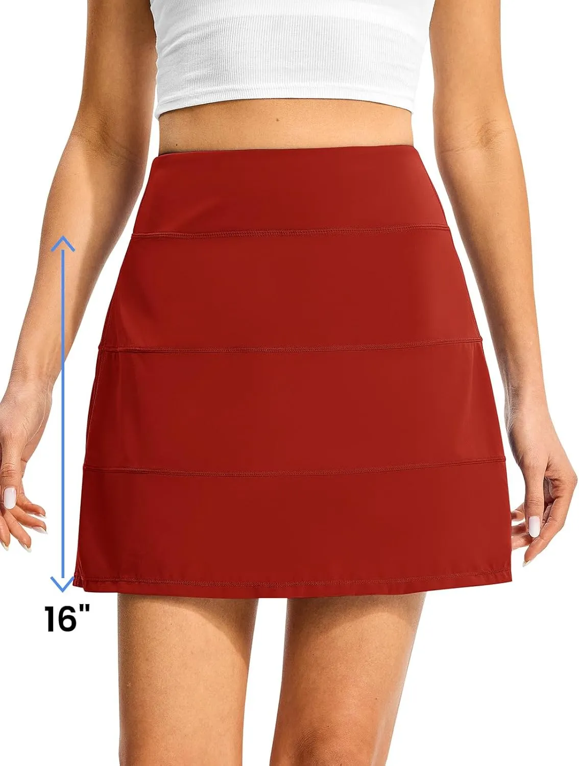 TBMPOY Women's Tennis Skorts Skirts Pleated High Waisted 16" with Zipper Pockets Golf Athletic Casual Sports Pickleball